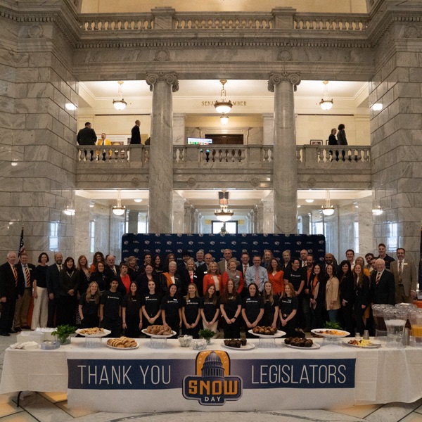 Snow College employees gathered at the Utah State Capitol for Snow Day on the Hill